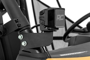 Segway UT10 LED Light Kit - Front - Rough Country - Front Mount, 2-inch Black Series LED Pods (Pair), White DRL - Black